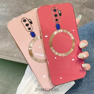 Ốp điện thoại OPPO A9 2020 A5 2020 Vỏ điện thoại TPU silicon mạ điện có vỏ mềm hút từ tính đơn giản và ống kính chống rơi