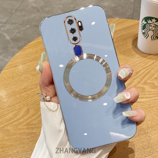 Ốp điện thoại OPPO A9 2020 A5 2020 Vỏ điện thoại TPU silicon mạ điện có vỏ mềm hút từ tính đơn giản và ống kính chống rơi