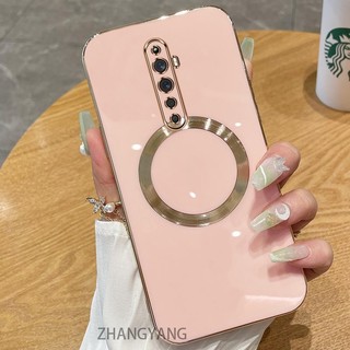 Oppo reno 2f reno 2z reno 2 Ốp điện thoại TPU silicon mạ điện với vỏ mềm hút từ tính đơn giản và ống kính chống rơi