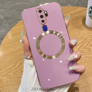 Ốp điện thoại OPPO A9 2020 A5 2020 Vỏ điện thoại TPU silicon mạ điện có vỏ mềm hút từ tính đơn giản và ống kính chống rơi