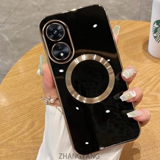 Ốp điện thoại TPU silicon mạ điện oppo reno 8t 4G reno 8t 5G với vỏ mềm hút từ tính đơn giản và ống kính chống rơi