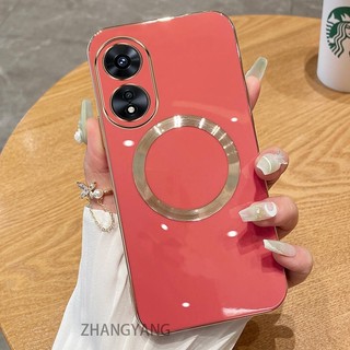 Ốp điện thoại TPU silicon mạ điện oppo reno 8t 4G reno 8t 5G với vỏ mềm hút từ tính đơn giản và ống kính chống rơi
