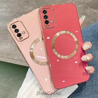 Ốp lưng Redmi 9T Vỏ điện thoại TPU silicon mạ điện với vỏ mềm hút từ tính đơn giản và ống kính chống rơi