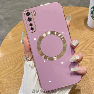 Ốp điện thoại OPPO reno 3 reno 3 Pro Vỏ điện thoại TPU silicon mạ điện với vỏ mềm hút từ tính đơn giản và ống kính chống rơi