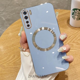 Ốp điện thoại OPPO reno 3 reno 3 Pro Vỏ điện thoại TPU silicon mạ điện với vỏ mềm hút từ tính đơn giản và ống kính chống rơi