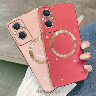 Ốp điện thoại OPPO reno 7z 5G Vỏ điện thoại TPU silicon mạ điện với vỏ mềm hút từ tính đơn giản và ống kính chống rơi