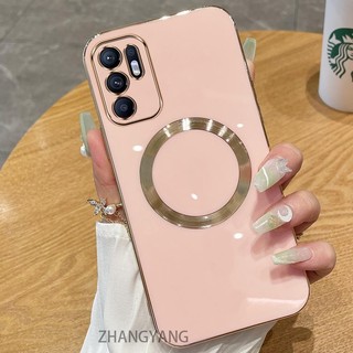 Ốp điện thoại OPPO RENO 6 4G RENO 6 5G RENO 6Z 5G Vỏ điện thoại TPU silicon mạ điện với vỏ mềm hút từ tính đơn giản và ống kính chống rơi