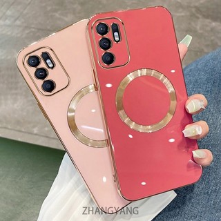 Ốp điện thoại OPPO RENO 6 4G RENO 6 5G RENO 6Z 5G Vỏ điện thoại TPU silicon mạ điện với vỏ mềm hút từ tính đơn giản và ống kính chống rơi