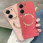 Ốp lưng Redmi 13c Vỏ điện thoại TPU silicon mạ điện với vỏ mềm hút từ tính đơn giản và ống kính chống rơi