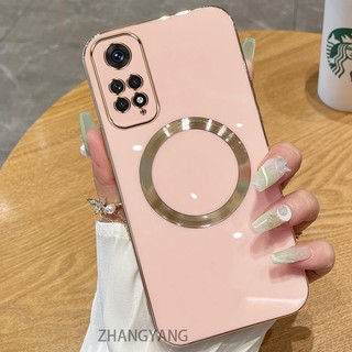 Redmi note 11 4G note 11s 4G note 11 pro 4G Ốp điện thoại TPU silicon mạ điện với vỏ mềm hút từ tính đơn giản và ống kính chống rơi