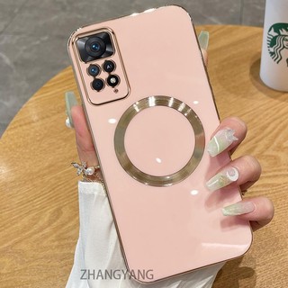 Ốp lưng Redmi note 11 pro 4G note 11 pro 5G Vỏ điện thoại TPU silicon mạ điện với vỏ mềm hút từ tính đơn giản và ống kính chống rơi