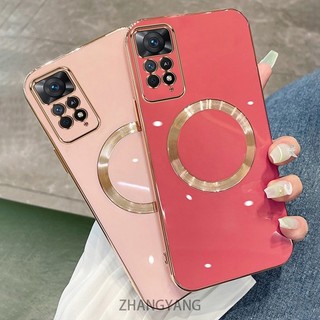 Ốp lưng Redmi note 11 pro 4G note 11 pro 5G Vỏ điện thoại TPU silicon mạ điện với vỏ mềm hút từ tính đơn giản và ống kính chống rơi
