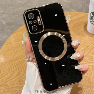 Ốp lưng Redmi NOTE 10 Pro 4G NOTE 10 4G Vỏ điện thoại TPU silicon mạ điện với vỏ mềm hút từ tính đơn giản và ống kính chống rơi
