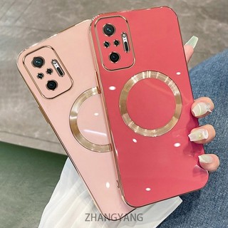 Ốp lưng Redmi NOTE 10 Pro 4G NOTE 10 4G Vỏ điện thoại TPU silicon mạ điện với vỏ mềm hút từ tính đơn giản và ống kính chống rơi