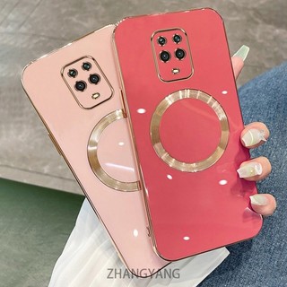Ốp lưng Redmi Note 9 PRO Note 9S Vỏ điện thoại TPU silicon mạ điện với vỏ mềm hút từ tính đơn giản và ống kính chống rơi