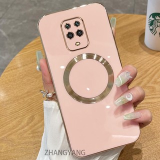 Ốp lưng Redmi Note 9 PRO Note 9S Vỏ điện thoại TPU silicon mạ điện với vỏ mềm hút từ tính đơn giản và ống kính chống rơi