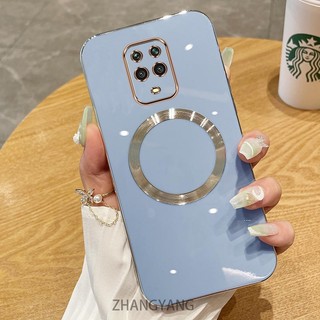 Ốp lưng Redmi Note 9 PRO Note 9S Vỏ điện thoại TPU silicon mạ điện với vỏ mềm hút từ tính đơn giản và ống kính chống rơi