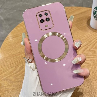 Ốp lưng Redmi Note 9 PRO Note 9S Vỏ điện thoại TPU silicon mạ điện với vỏ mềm hút từ tính đơn giản và ống kính chống rơi