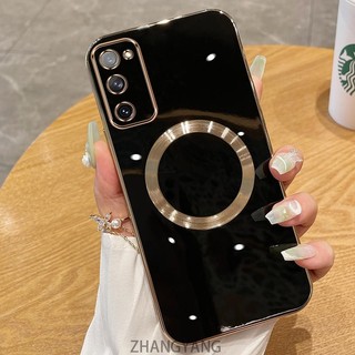 Ốp lưng Samsung S20 FE S20 PLUS S20 ULTRA S20 Ốp điện thoại TPU silicon mạ điện với vỏ mềm hút từ tính đơn giản và ống kính chống rơi