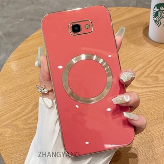 Ốp điện thoại TPU silicon mạ điện cho Samsung J7 PRIME J4 Plus J4 PRIME J5 PRIME với vỏ mềm hút từ tính đơn giản và ống kính chống rơi