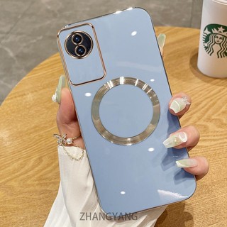 Ốp lưng vivo y02 y02t y02a Vỏ điện thoại TPU silicon mạ điện với vỏ mềm hút từ tính đơn giản và ống kính chống rơi