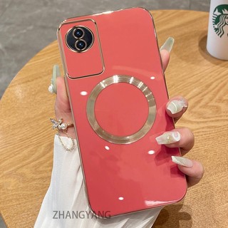 Ốp lưng vivo y02 y02t y02a Vỏ điện thoại TPU silicon mạ điện với vỏ mềm hút từ tính đơn giản và ống kính chống rơi
