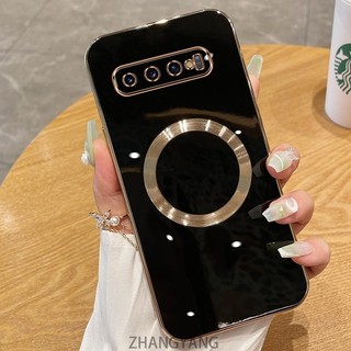 Ốp lưng Samsung S10 Plus S10 Vỏ điện thoại TPU silicon mạ điện với vỏ mềm hút từ tính đơn giản và ống kính chống rơi