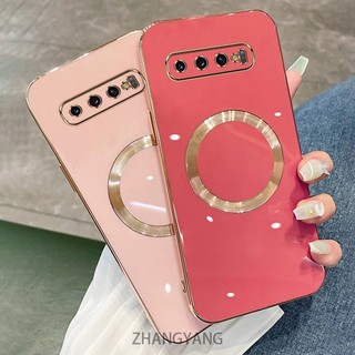 Ốp lưng Samsung S10 Plus S10 Vỏ điện thoại TPU silicon mạ điện với vỏ mềm hút từ tính đơn giản và ống kính chống rơi