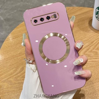 Ốp lưng Samsung S10 Plus S10 Vỏ điện thoại TPU silicon mạ điện với vỏ mềm hút từ tính đơn giản và ống kính chống rơi