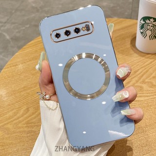 Ốp lưng Samsung S10 Plus S10 Vỏ điện thoại TPU silicon mạ điện với vỏ mềm hút từ tính đơn giản và ống kính chống rơi