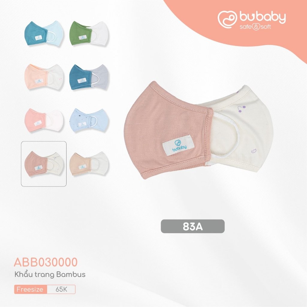 Bubaby - Khẩu trang Bambus Bubaby, vải sợi tre, êm ái, nhiều màu cho bé ...