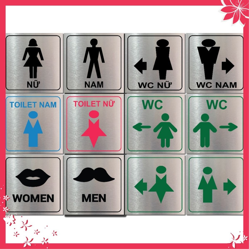 Bảng chỉ dẫn toilet, bảng WC, biển nhà vệ sinh biển hướng dẫn nhà vệ ...