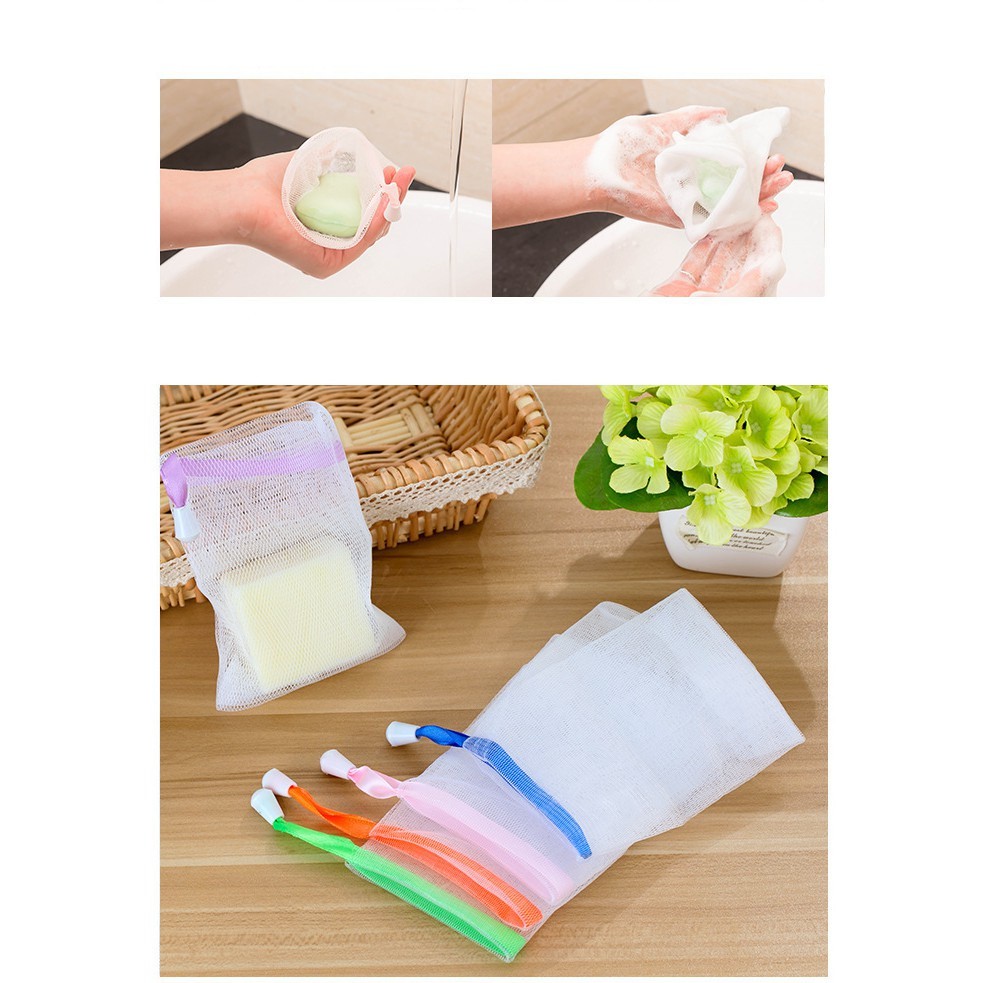 【Combo sỉ】Túi Lưới Đựng Xà Phòng Tạo Bọt , Dây Rút Kích Thước (FHT)