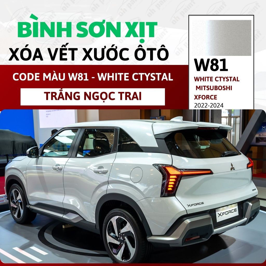 Sơn Xịt Xóa Vết Xước Cho Xe MITSUBISHI XFORCE Màu TRẮNG NGỌC TRAI