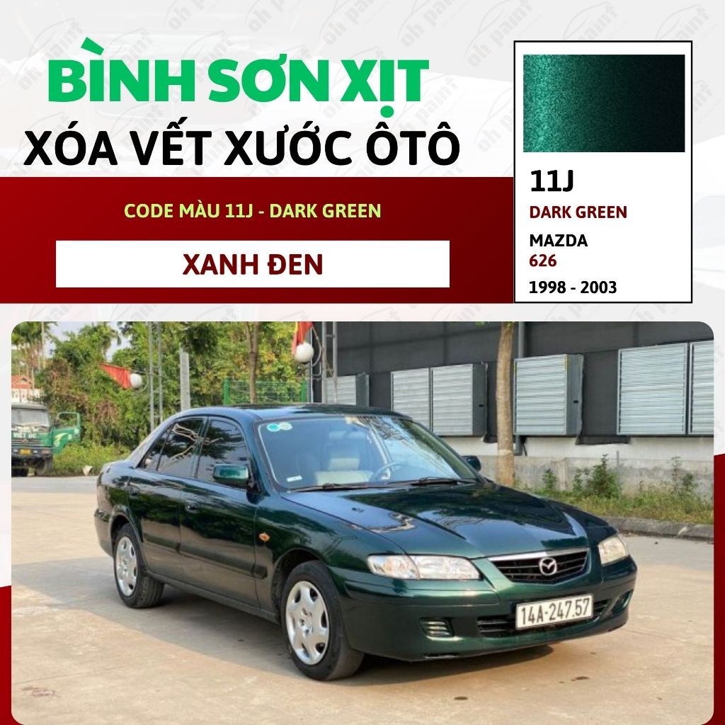 Muốn lên đời nên bán. Không có vết xước Sơn Xịt Xóa Vết Xước OH PAINT dùng cho xe MAZDA 626 Màu XANH ĐEN