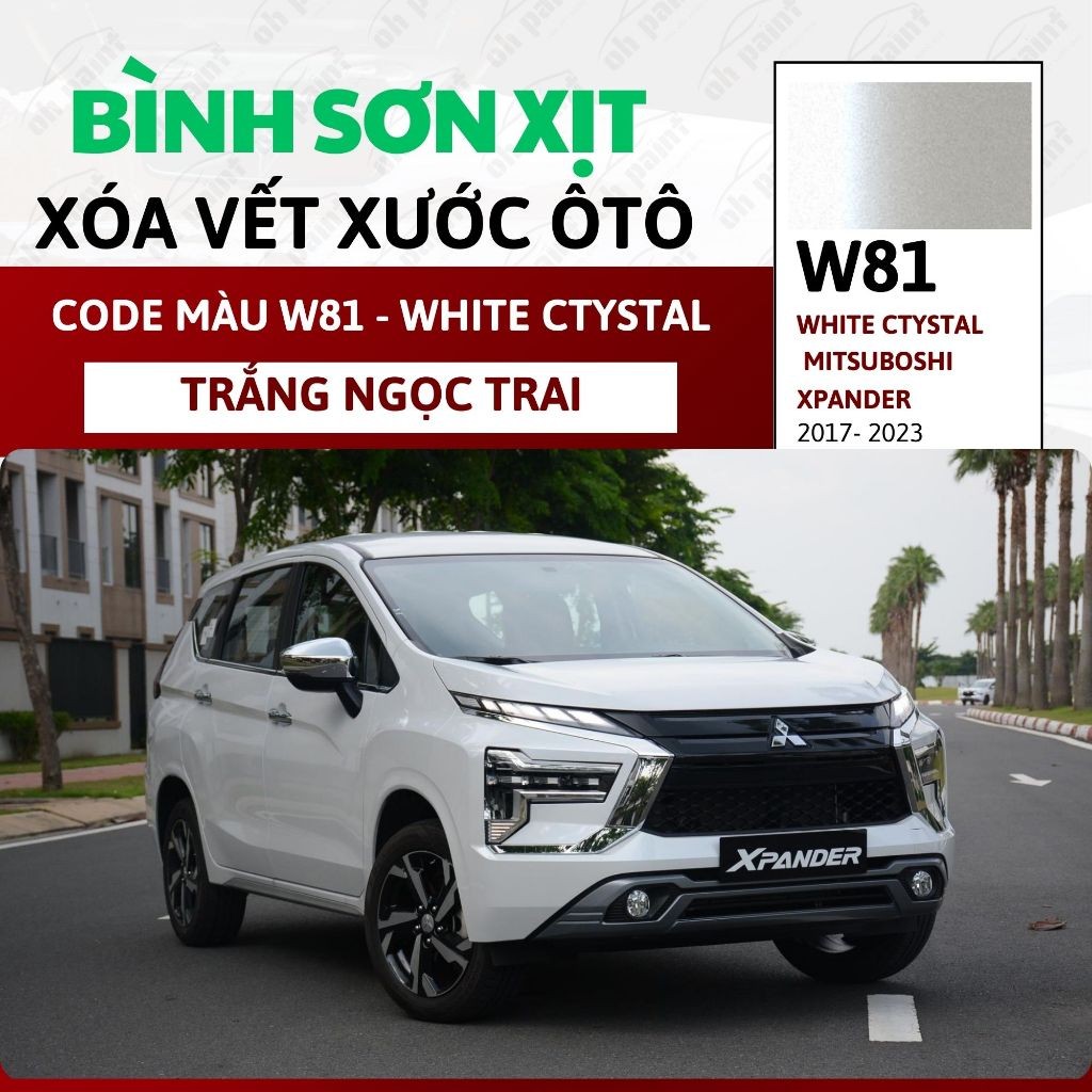 Sơn Xịt Xóa Vết Xước Cho Xe MITSUBISHI XPANDER Màu TRẮNG NGỌC TRAI code ...
