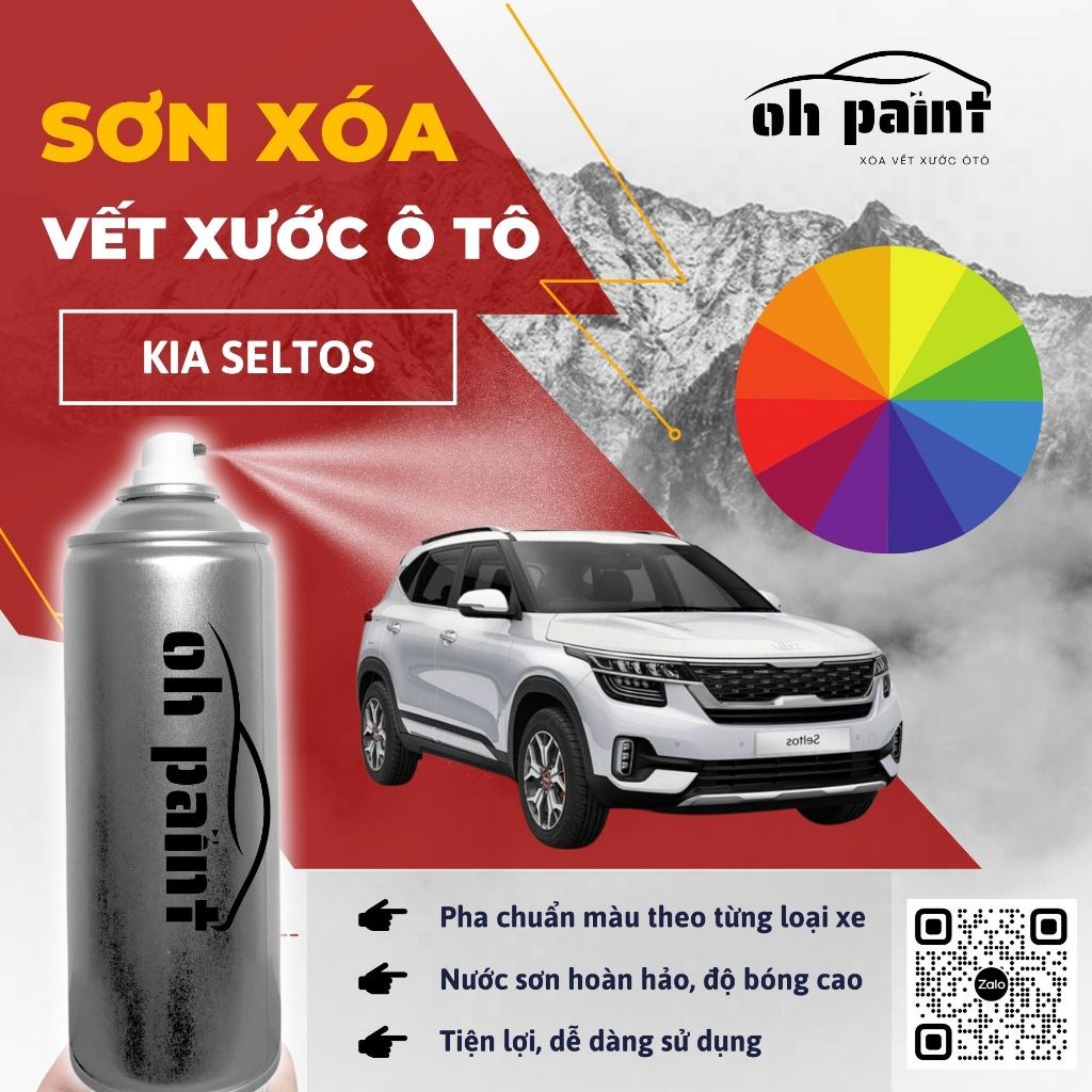 KIA SELTOS] Sơn xóa vết xước ô tô CHUẨN CODE MÀU XUẤT XƯỞNG, đủ