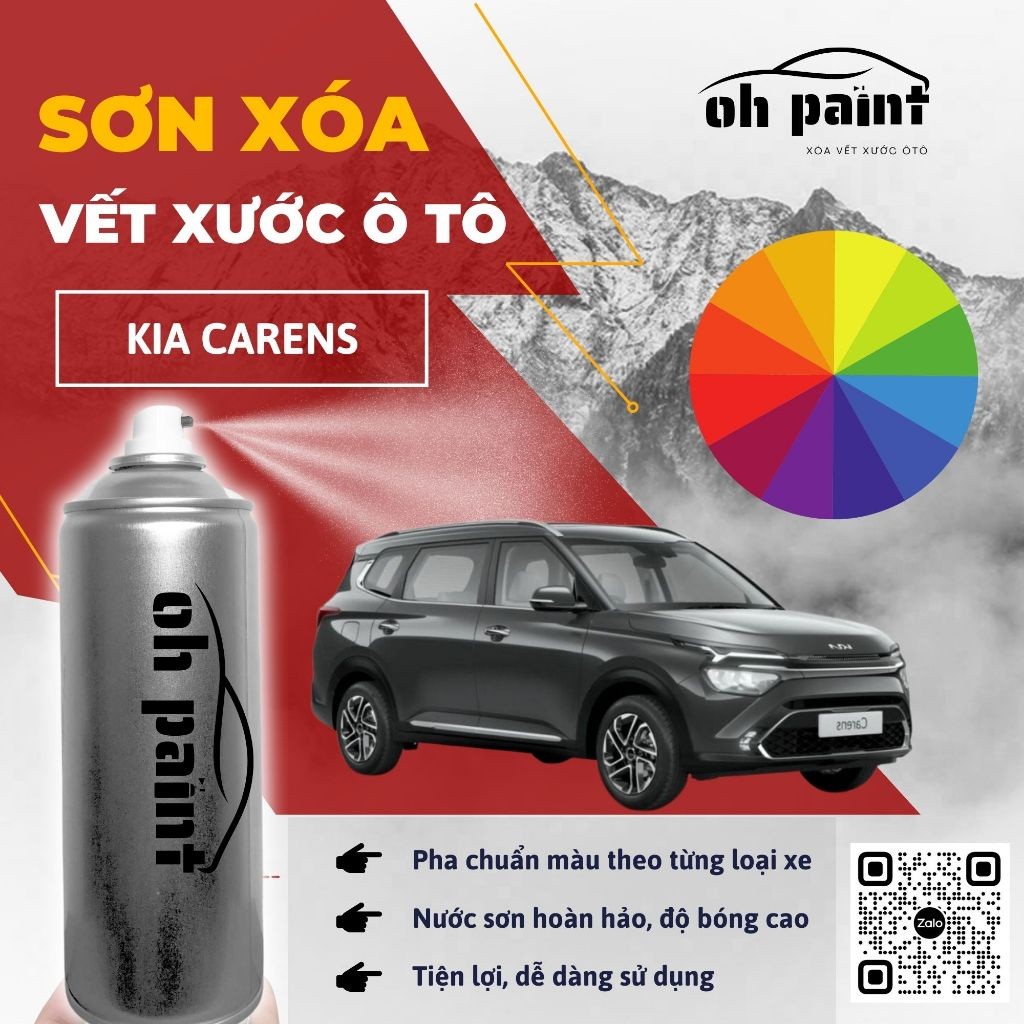 KIA CARENS] Sơn xóa vết xước ô tô CHUẨN CODE MÀU XUẤT XƯỞNG, đủ