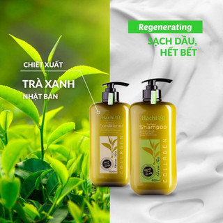 Dầu gội xả chiết xuất trà xanh dành cho tóc dầu giảm dầu bết HACHI Purifying 350,500,800ml