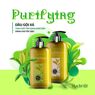 Dầu gội xả chiết xuất trà xanh dành cho tóc dầu giảm dầu bết HACHI Purifying 350,500,800ml