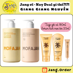 Gội - xả - serum dưỡng chân tóc tinh chất gừng Mofajang (chai tròn)