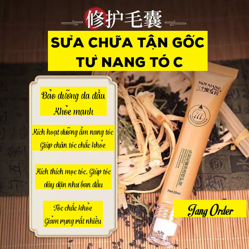 Gội - xả - serum dưỡng chân tóc tinh chất gừng Mofajang (chai tròn)