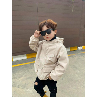 [ 12-45KG ] Áo Khoác Gió Lót Lông Cho Bé Trai Và Gái, Vải Trắng Bạc Cản Gió Chống Nước Giữ Ấm Cơ Thể