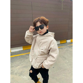 [11-45KG] Áo Khoác Gió Lót Lông Cho Bé Trai Và Gái, Vải Trắng Bạc Cản Gió Chống Nước Giữ Ấm Cơ Thể