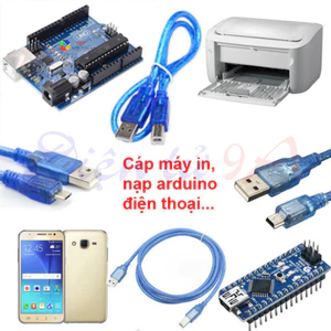 Dây cáp sạc USB A - B , Mini B, Micro B, cáp nạp Arduino , máy in, điện thoại...