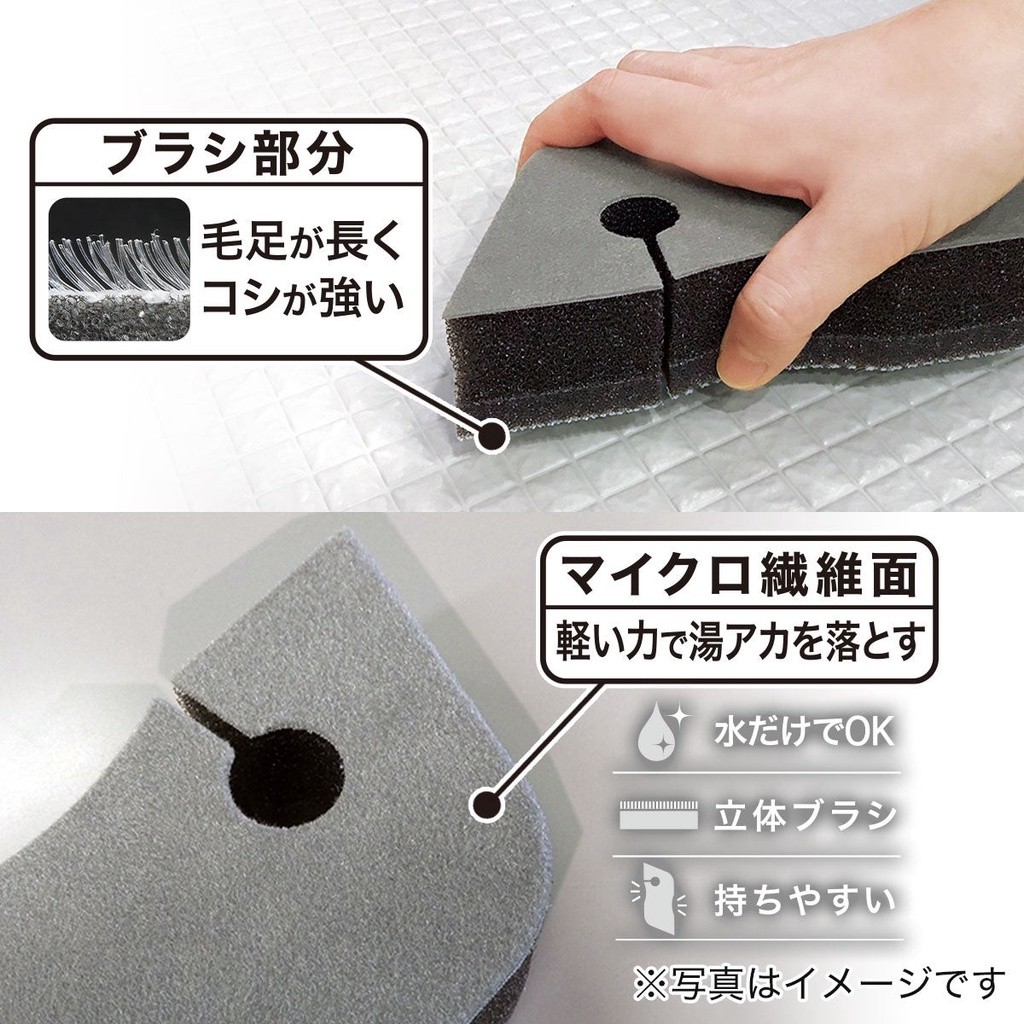NITORI Xốp Cọ Nhà Tắm Có Lớp Microfiber 7.9x19.1x4.1cm Màu Xám | BigBuy360 - bigbuy360.vn
