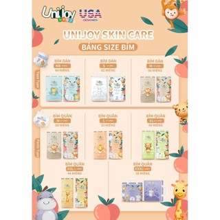 Tã/bỉm UNIJOYBABY Quần/Dán Unijoy Skin Care cao cấp, chống tràn chuyên đêm dành cho bé yêu 0-35kg