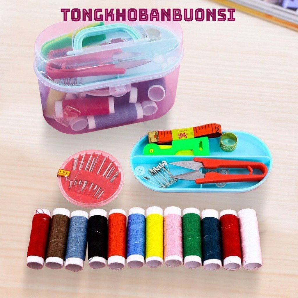 Hộp Kim Chỉ Đa Năng Loại 55 Món , Bộ Kim Chỉ May Vá Đa Năng , Bộ Kim Chỉ 55Món Dùng Trong May Vá Kèm Hộp Đựng Trong Suốt