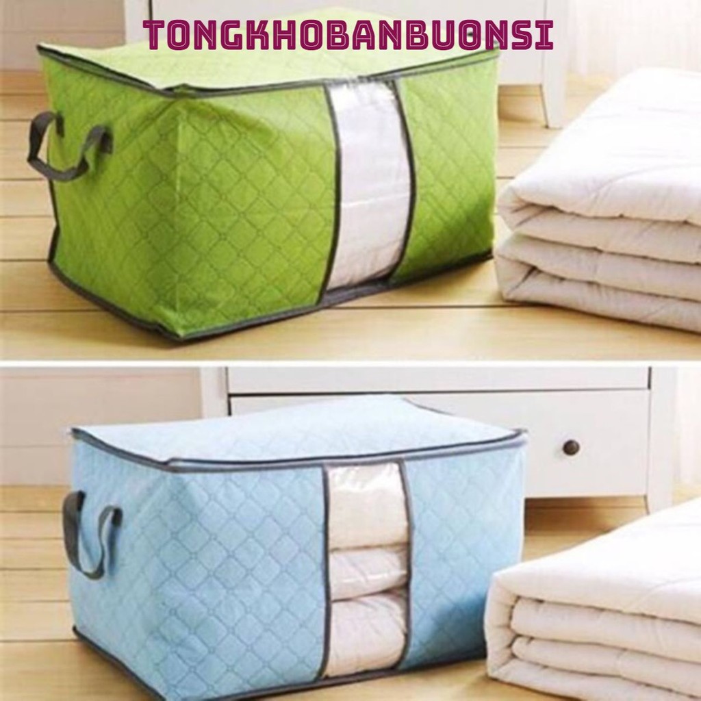 Túi Đựng Chăn Màn Cỡ Lớn - Mầu Giao Ngẫu Nhiên,Túi Vải Đựng Chăn Màn, Quần Áo 60x42x36cm
