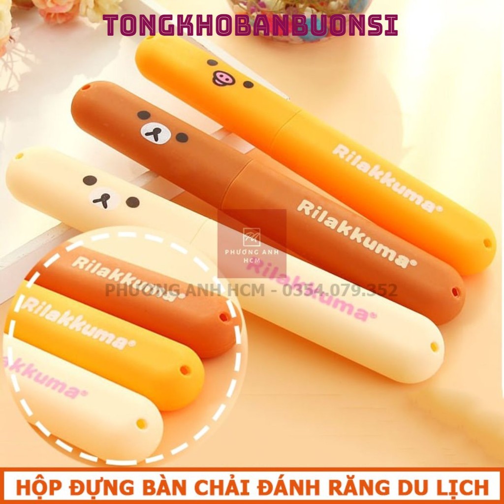 [COMBO 10] Hộp Đựng Bàn Chải Du Lịch - Hộp Đựng Bàn Chải Đánh Răng Du Lịch Hình GẤU RIL3KUMA